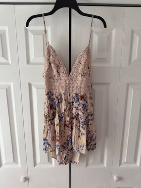 ILLA ILLA Blush Floral Lace Romper
